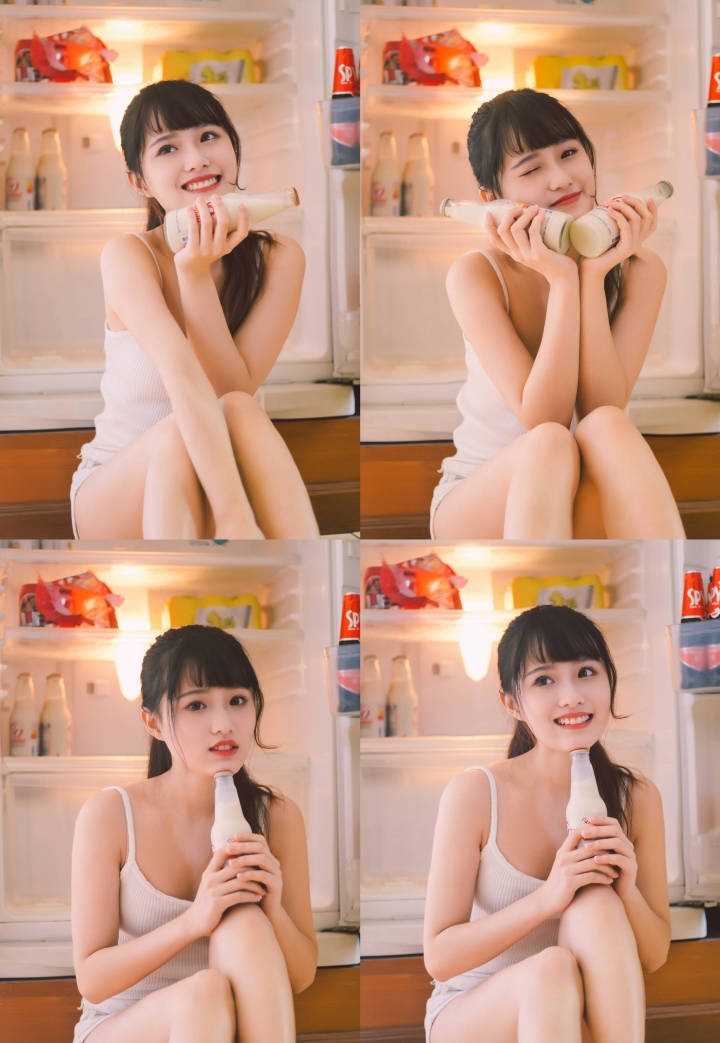 优质茶甜系美女吊带短裤居家相册