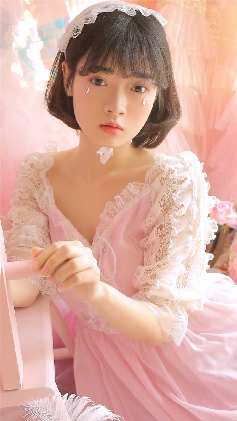 高清森系少女粉色公主裙甜美清新风唯美艺术图片图集