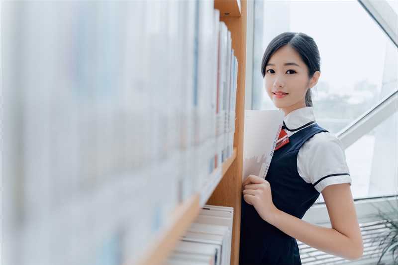 特别专辑大学校花JK制服图书馆内甜美风摄影图片图片