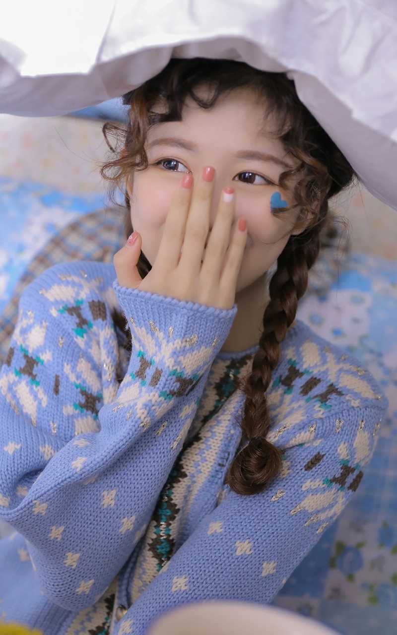 优质清纯萝莉美女圣诞蓝色装扮甜美可爱风热图相册