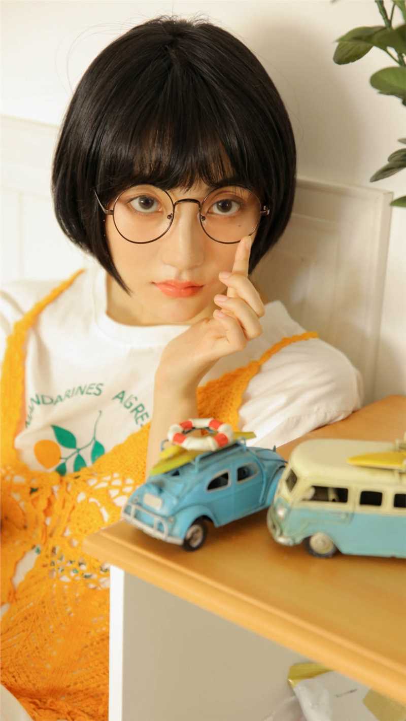 优质森系少女橙色马甲日系风格甜美艺术照相册