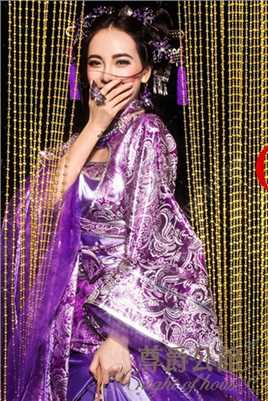 最全美女模特紫色古风装扮复古时尚合集壁纸