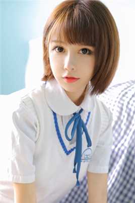 精选校园女神蓝白JK制服清新甜美风艺术照图册