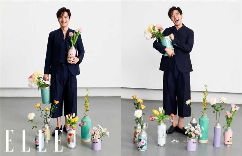 优质胡歌黑色西装ELLE封面复古时尚大片相册