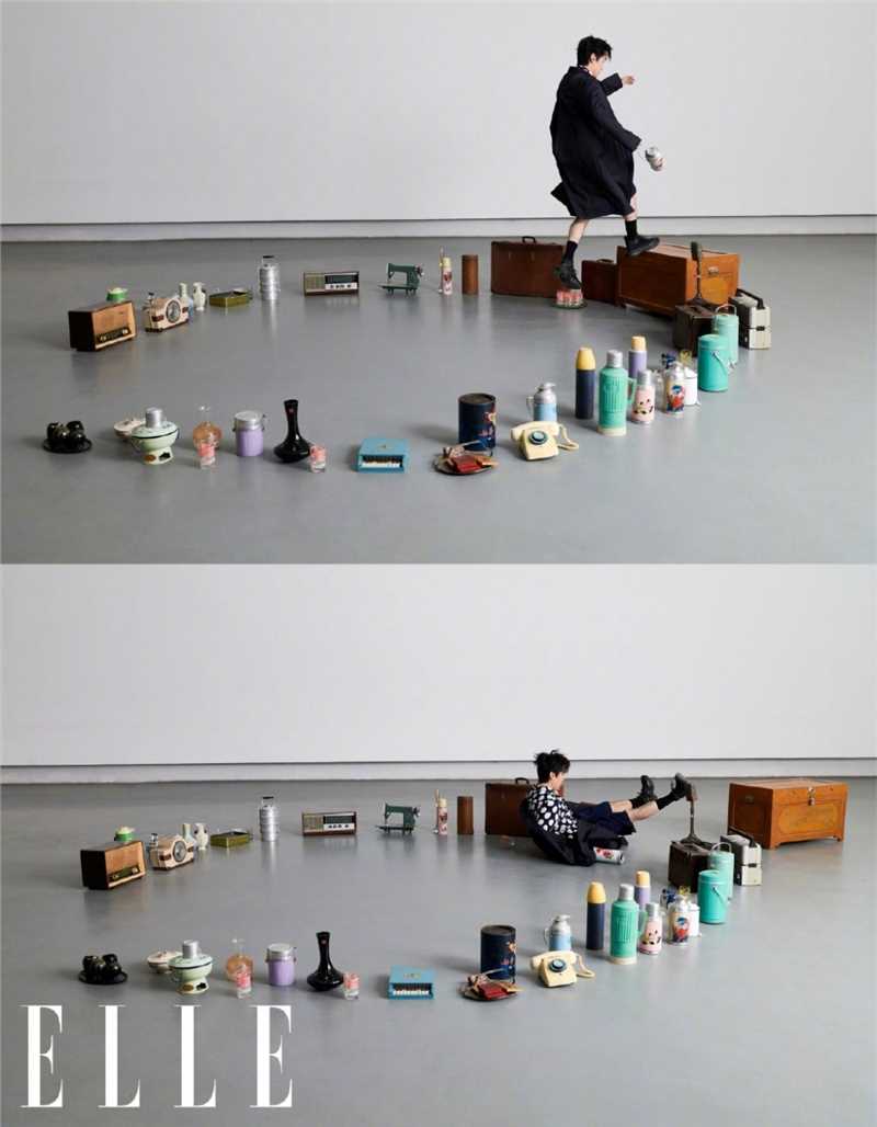 优质胡歌黑色西装ELLE封面复古时尚大片相册