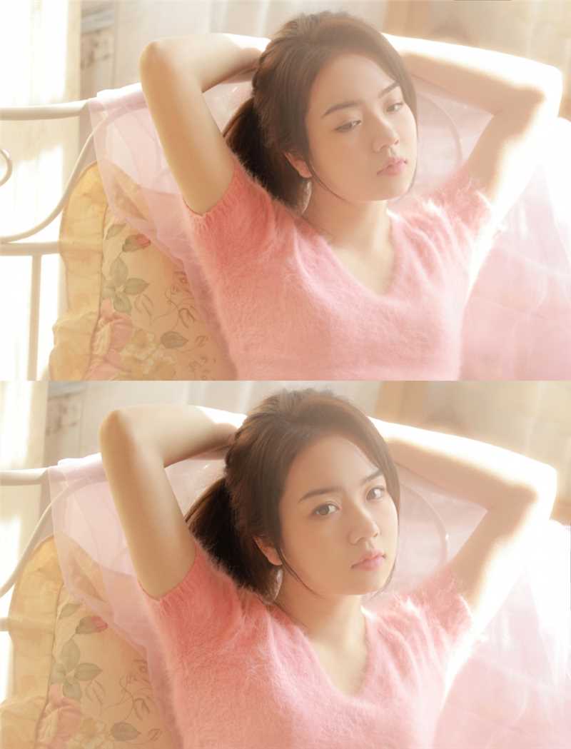 最全粉红少女V领毛衣性感图片相册