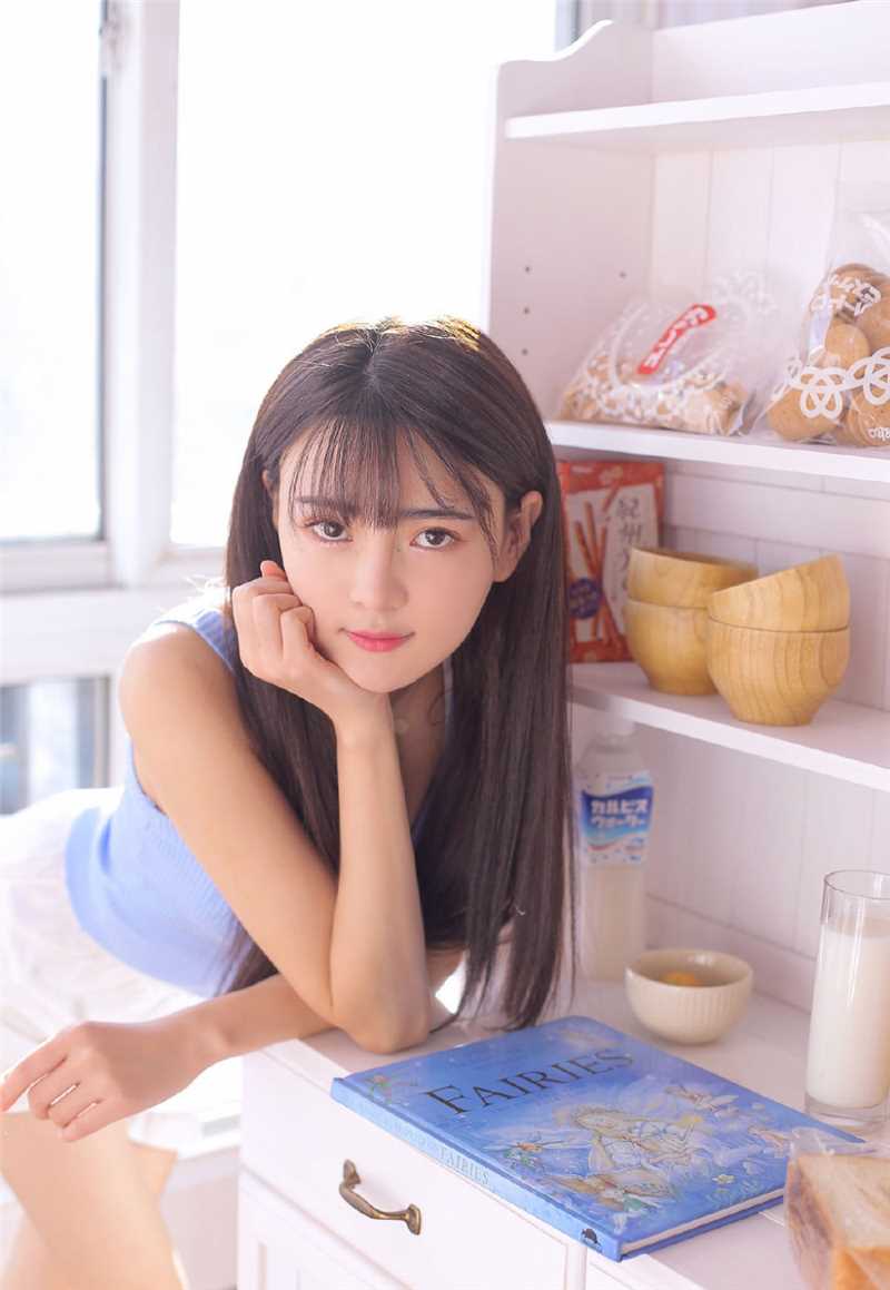 高清甜美少女蓝色吊带清新合集图集