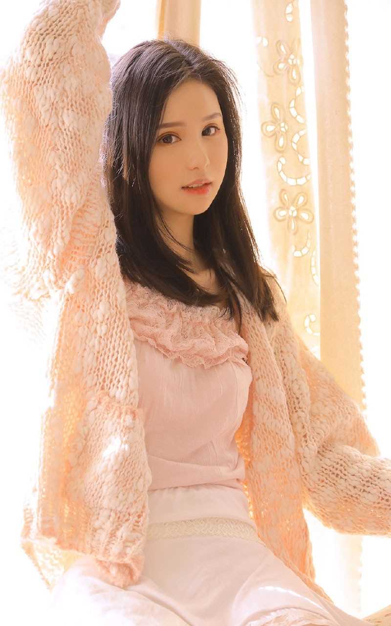 高清少女粉色吊带裙甜美清新风格合集图册