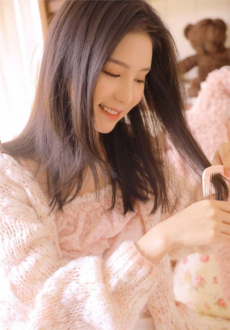 高清少女粉色吊带裙甜美清新风格合集图册