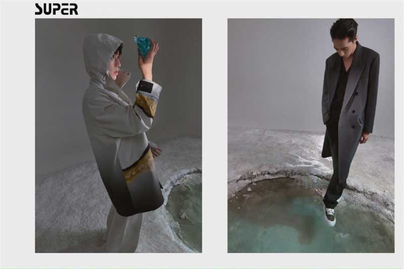许魏洲魅惑光影灰色西装SUPER时尚杂志封面