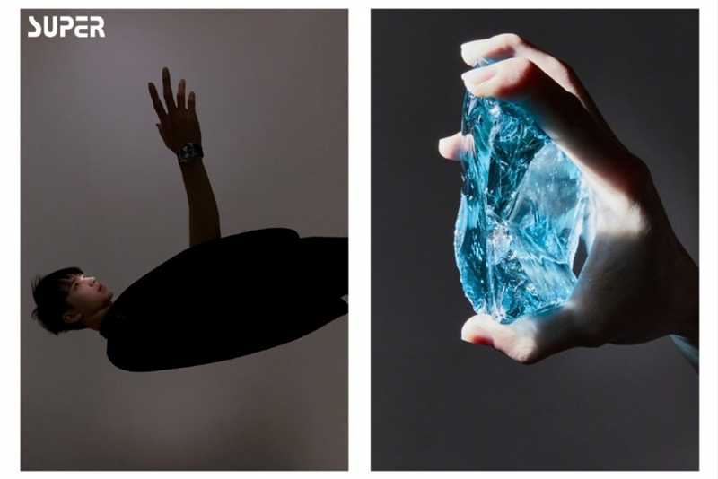 许魏洲魅惑光影灰色西装SUPER时尚杂志封面