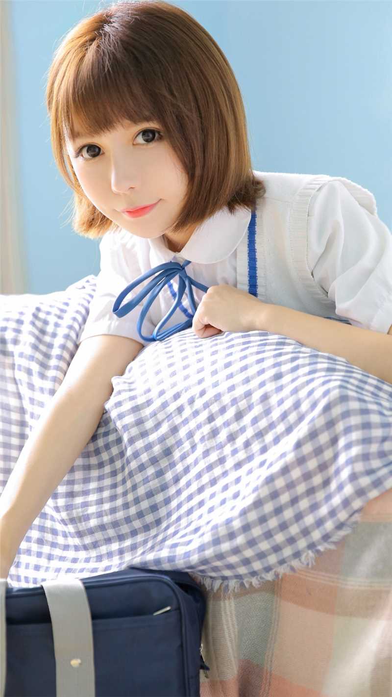 精选校园女神蓝白JK制服清新甜美风艺术照图册