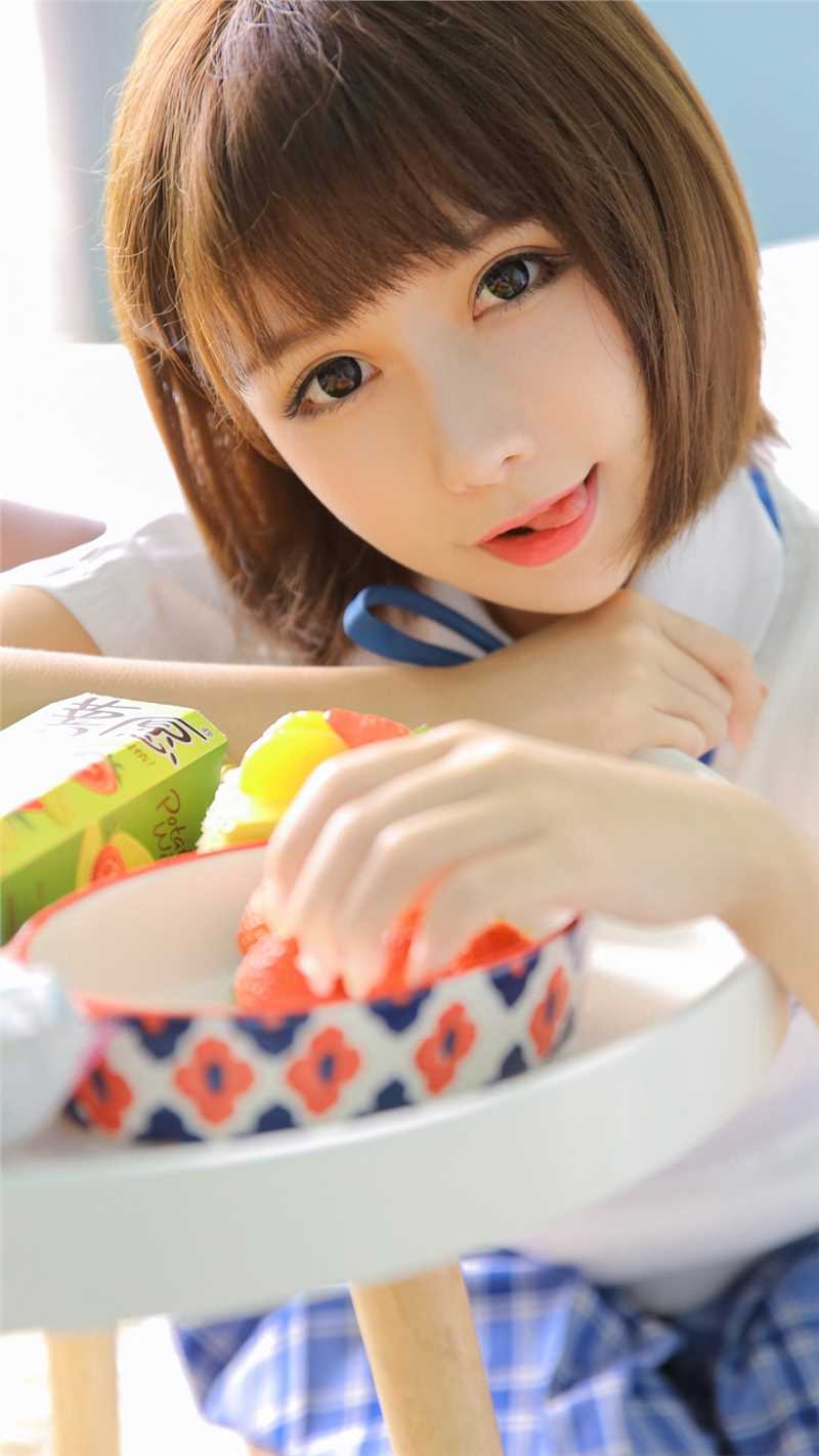 精选校园女神蓝白JK制服清新甜美风艺术照图册