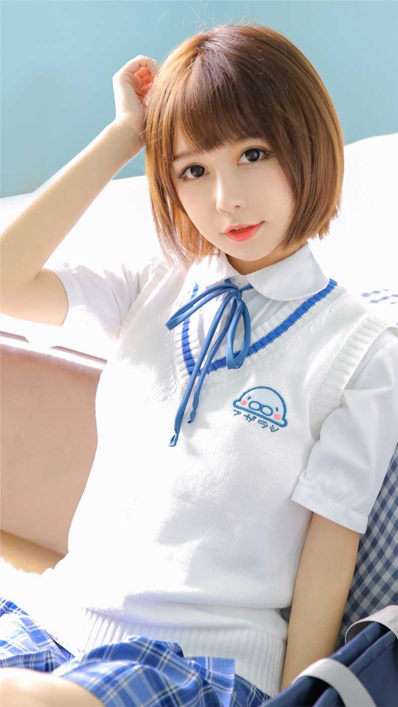 精选校园女神蓝白JK制服清新甜美风艺术照图册