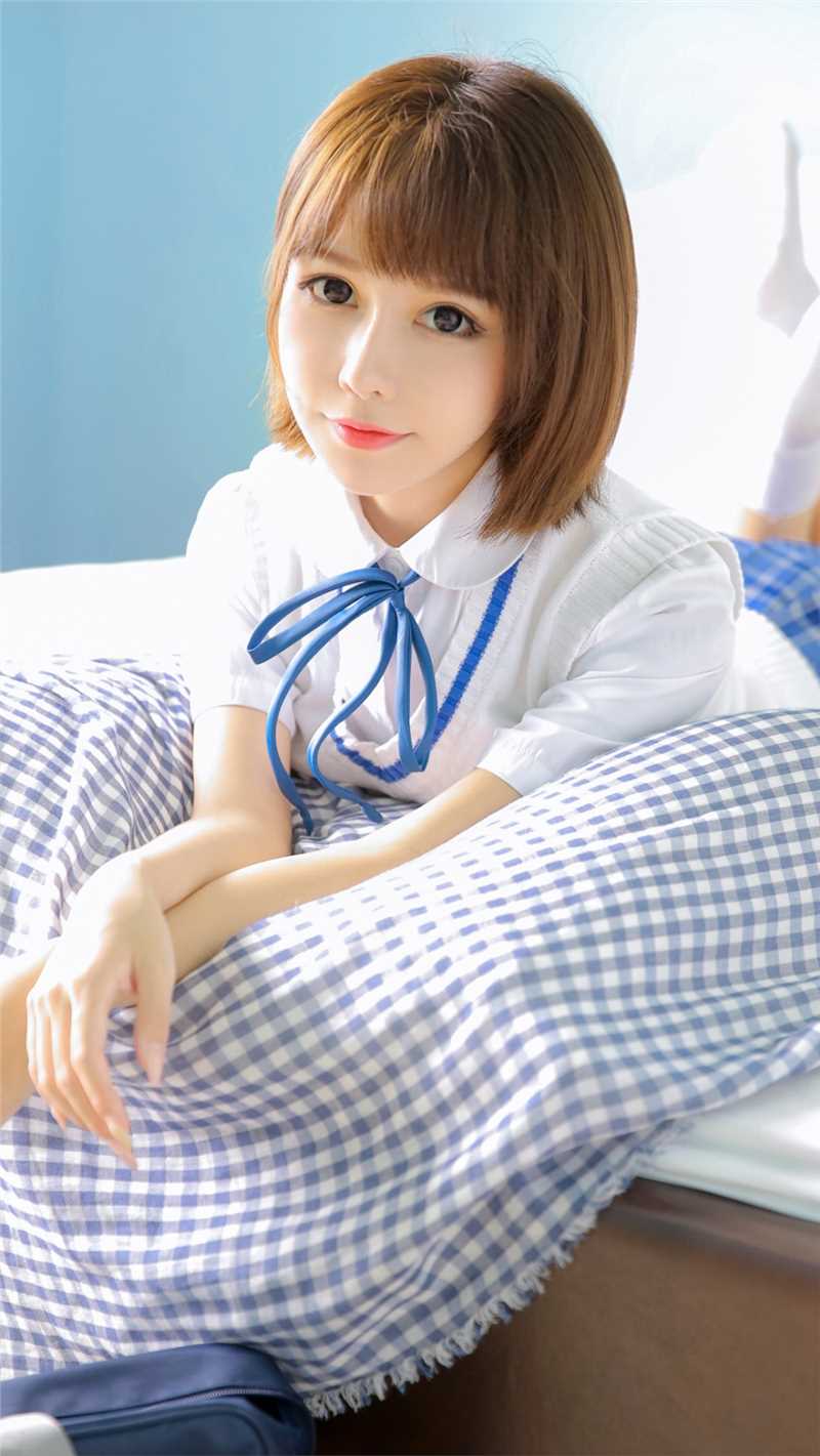 精选校园女神蓝白JK制服清新甜美风艺术照图册