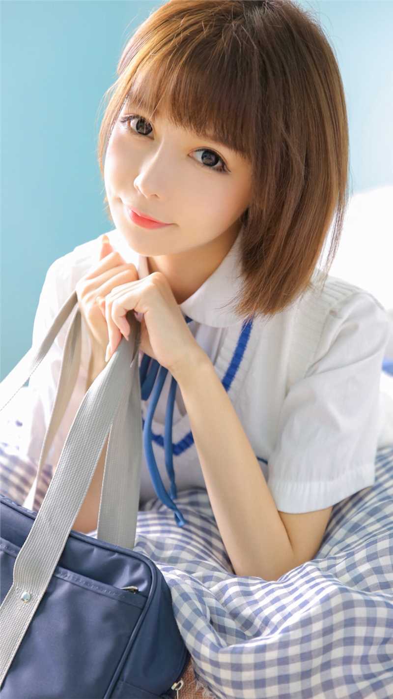 精选校园女神蓝白JK制服清新甜美风艺术照图册