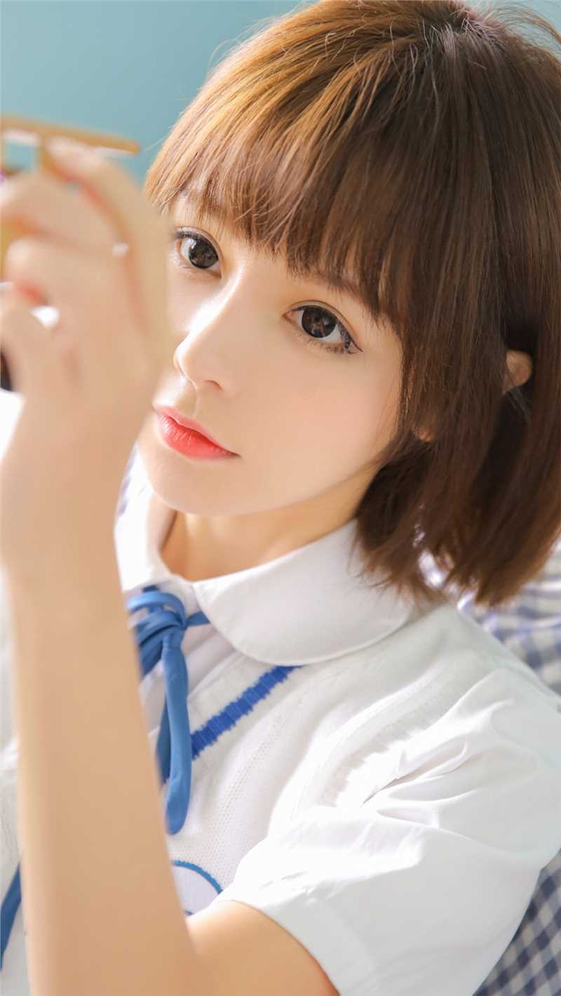 精选校园女神蓝白JK制服清新甜美风艺术照图册