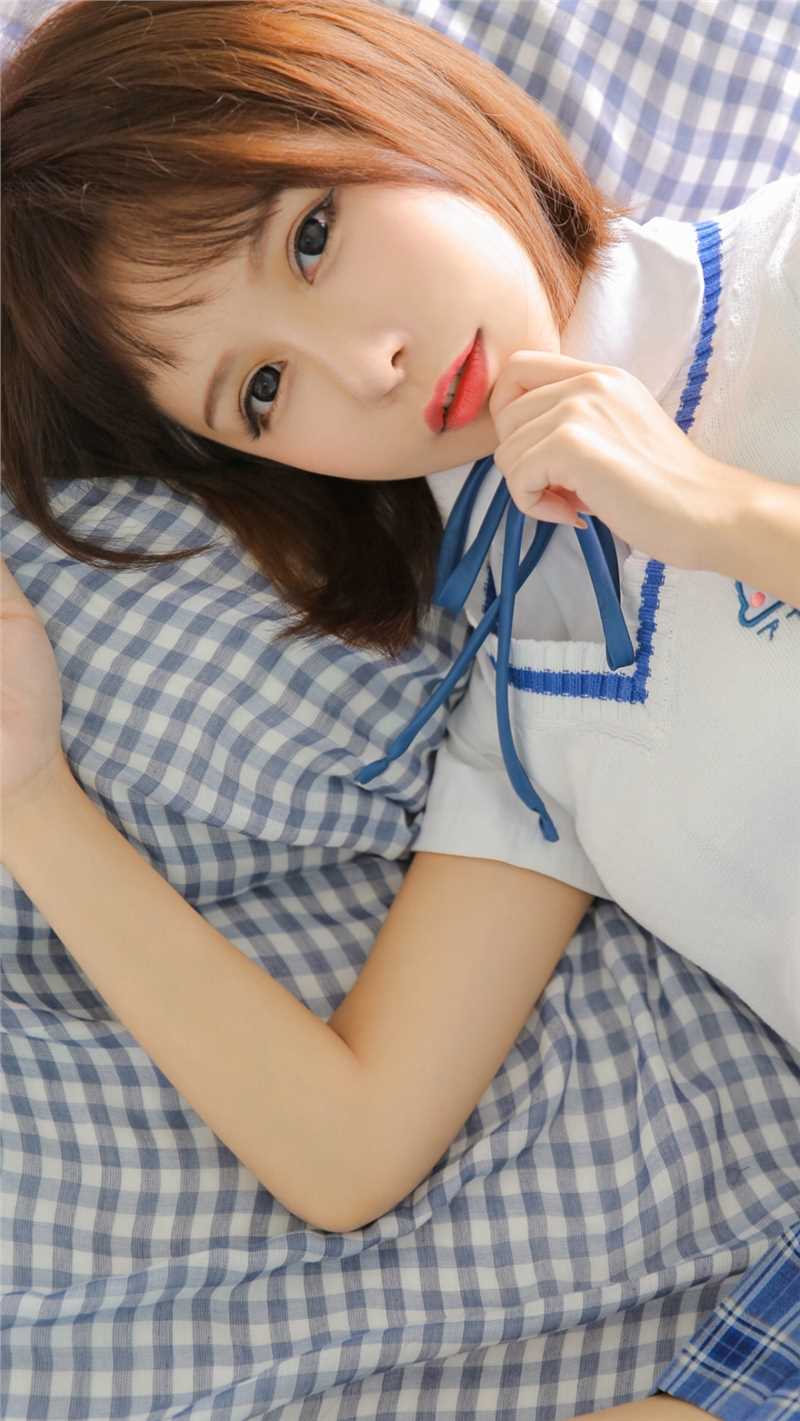 精选校园女神蓝白JK制服清新甜美风艺术照图册