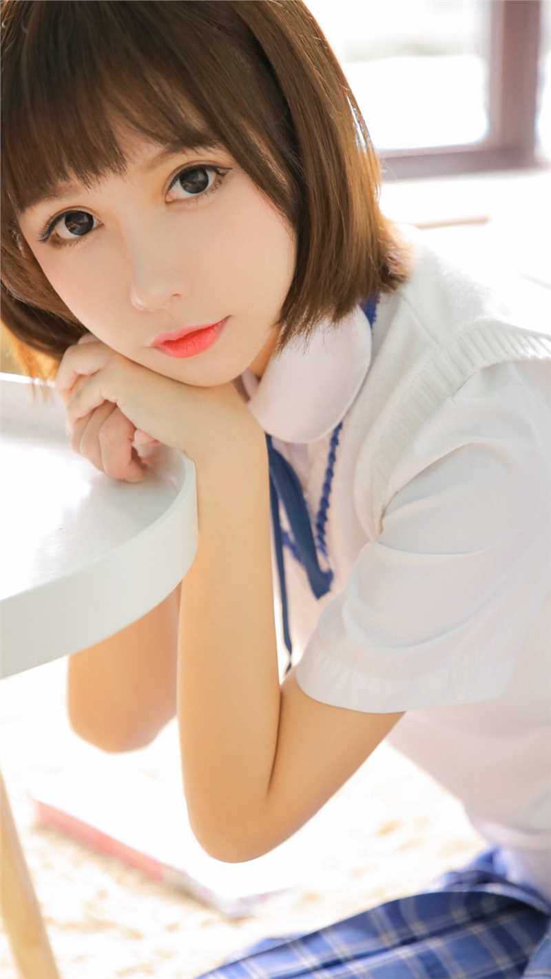 精选校园女神蓝白JK制服清新甜美风艺术照图册