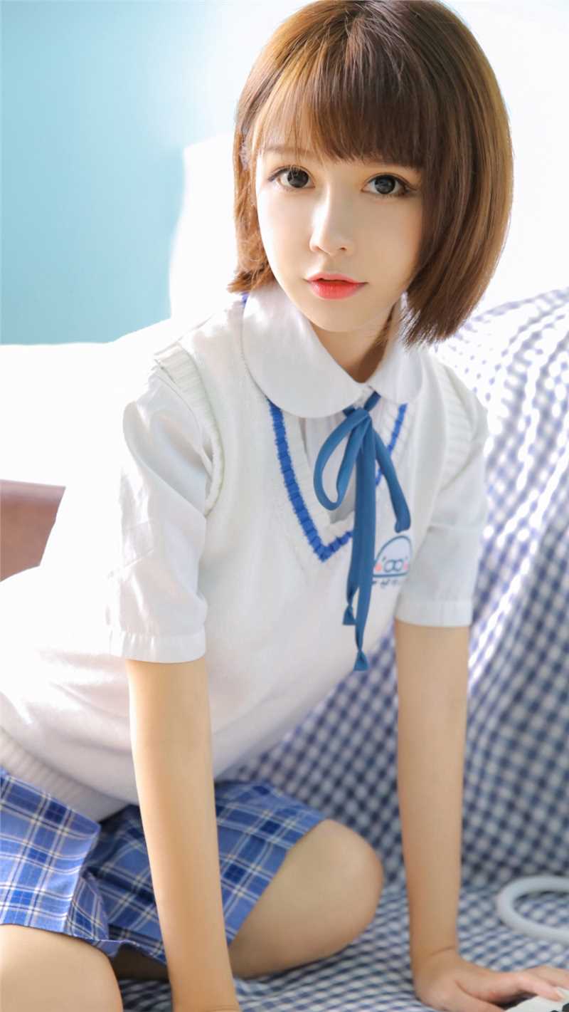 精选校园女神蓝白JK制服清新甜美风艺术照图册