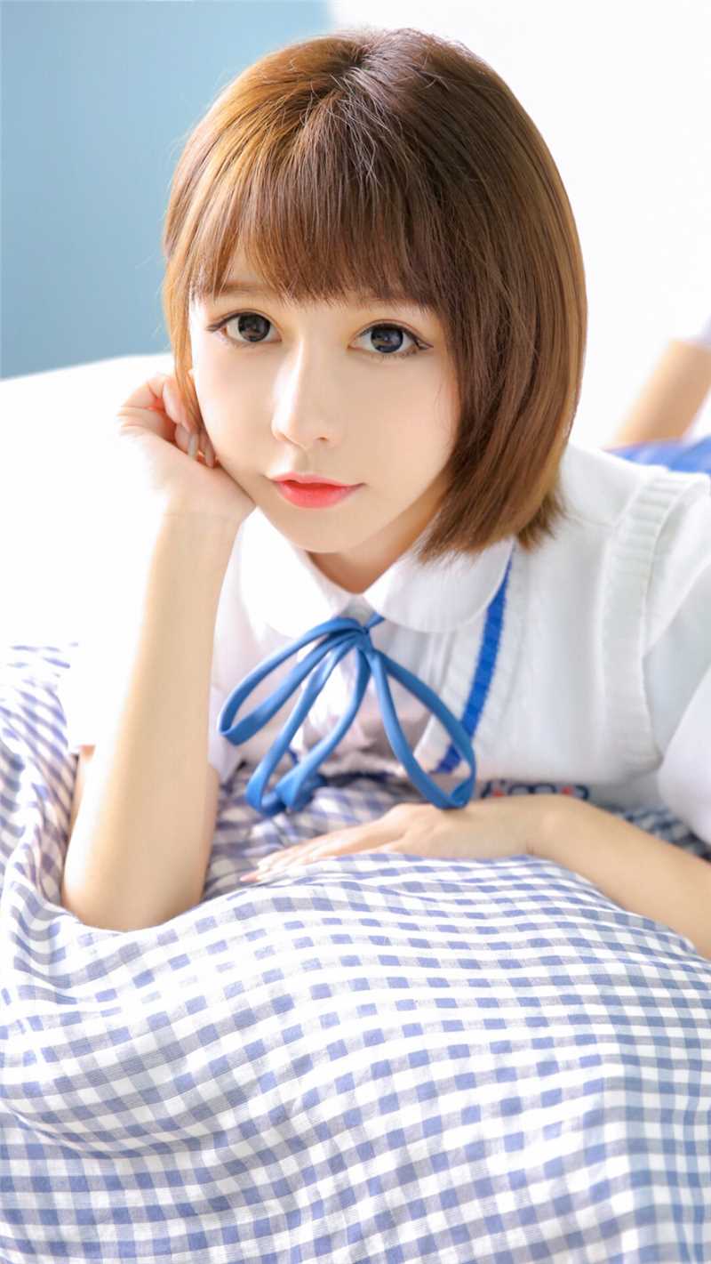 精选校园女神蓝白JK制服清新甜美风艺术照图册