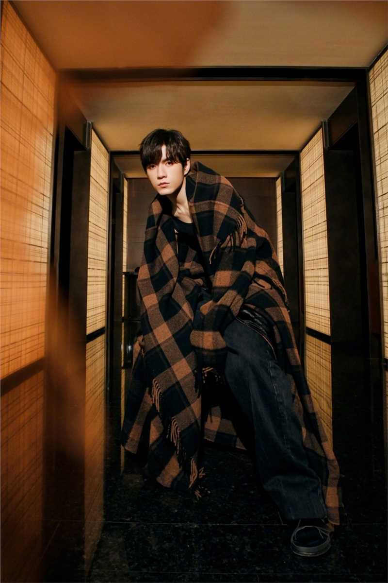 最全RISE张颜齐方格披肩衣潇洒风格时尚相册